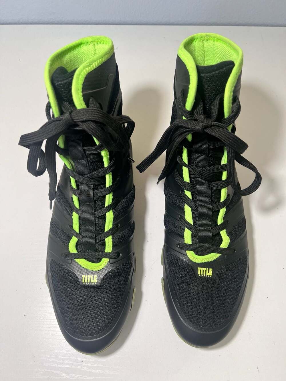 Title Boxing Total Balance Boxing Shoes Black Neon Green US 9.5